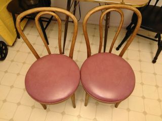 2 Vintage Pink Seats Shelby Williams Cafe Chairs In