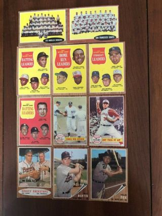 1962 Topps Baseball 217 Different,  High Numbers,  Very Good To