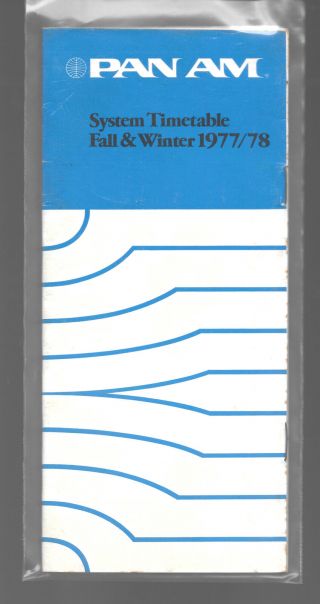 1977 Pan Am System Timetable - October 30,  1977