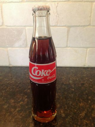 Vintage Filled Coca Cola Bottle From La Paz Bolivia
