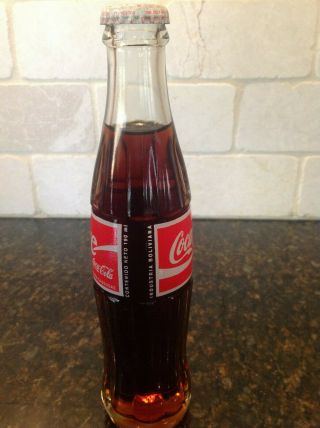 Vintage FILLED Coca Cola Bottle from La Paz Bolivia 2