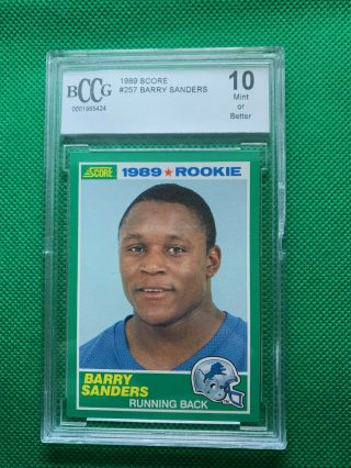 1989 Score 257 Barry Sanders Detroit Lions Rookie Beckett Bgs Bccg 10