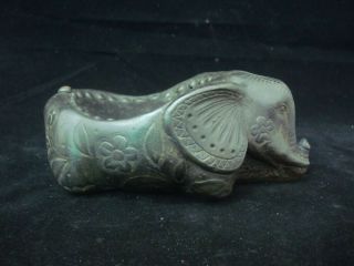 Fine Old Chinese Hand Carving Elephant Ink Stone Inkslab Mark