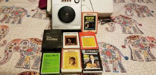 Vintage Gray Caprice Portable 8 Track Player In With 8 Tracks
