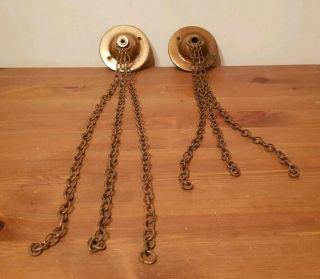 Vintage Brass Ceiling Roses With Chain