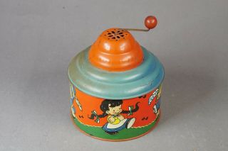 Vintage Windup Tin Musical Toy By Ohio Vg 1940s