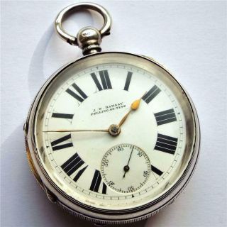 Large 1891 Silver Fusee Chain Drive Pocket Watch Named & Fully