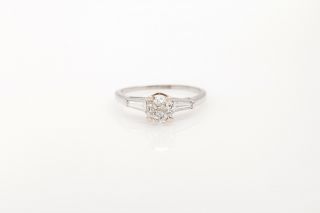 Antique 1920s $6000 1.  30ct Old Mine Cut Diamond Platinum Wedding Ring