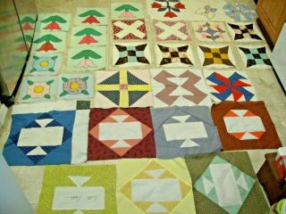 80 Vintage Quilt Blocks,  Flower Patterns Samplers Granny & Checker Board