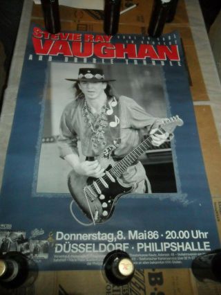 Vintage Poster Stevie Ray Vaughn & Double Trouble Germany