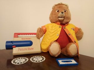 1984 1985 Talking Teddy Ruxpin World Of Wonder Tape With Projector Films