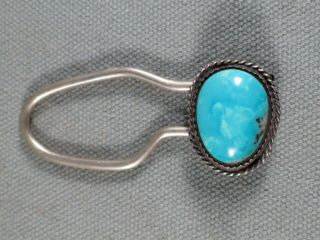 Vintage Native American Navajo Turquoise Keyring,  Key Ring,  Key Chain Fob