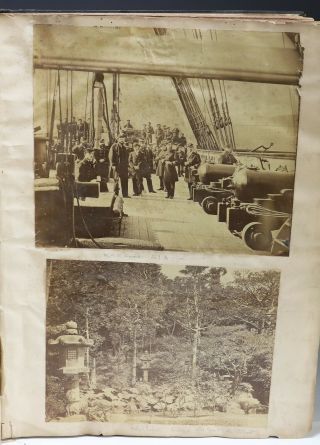 Large Antique Albumen Photo Album w US Navy Japanese Chinese Scenes Jean Laurent 2