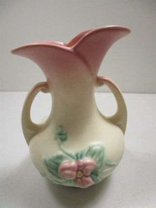 Vintage Hull Pottery Flower Vase Double Handle W8 - 7 1/2 