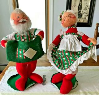 Annalee Dolls Christmas Santa Vintage 1988 - Mr.  & Mrs.  Claus 18 1/2 " Bendable