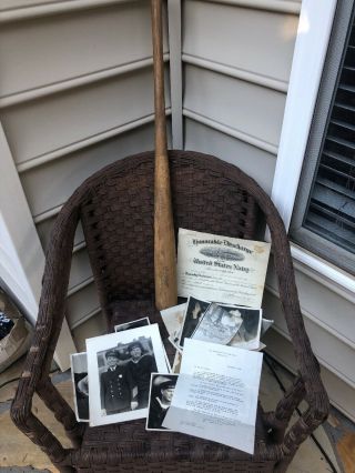Don Padgett Game Louisville Slugger Bat & Military Grouping St Louis Cards