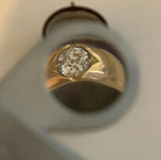 Very Large Antique 1.  20 Old Cut Vs H Diamond Gypsy Ring 18ct Gold