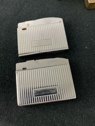 2 Vintage Elgin American Pocket Lighters With Ribbed Design - Different Styles