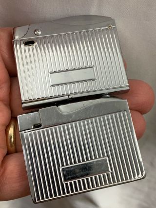 2 Vintage ELGIN AMERICAN Pocket Lighters With Ribbed Design - Different Styles 2