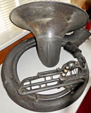 Antique King Symphony Sousaphone Tuba By H.  N.  White.  24 " Bell By Martin.  1920