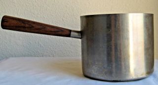 Vintage 4 1/4 " Stainless Steel Pot With Wooden Handle Made In Japan L2