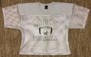 Vtg 80s 90s Oakland Los Angeles Raiders Football Mid Jersey - Size Youth Large L