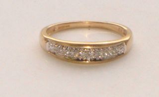 Rare Unusual Antique Vintage 7 Stone.  05ct Diamond Gold Ring