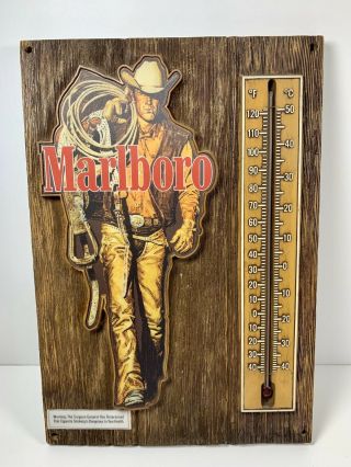Vintage Marlboro Cigarette Advertising Thermometer Sign
