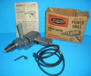Vintage Electro Model 251 1/2” Reversible Power Drill With Jacobs Chuck -