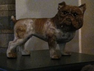 Vintage Antique - Hubley ? Cast Iron Bulldog Bank Heavy Statue Sculpture