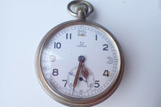 Antique Omega Military Pocket Watch G.  S.  T.  P F029725 Parts Only