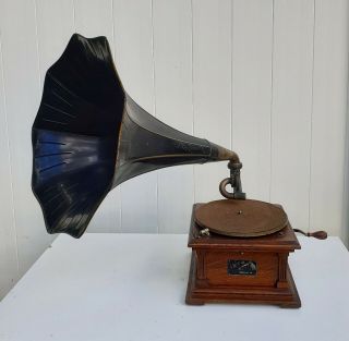 Antique Vic Ii Victor Talking Machine Phonograph,  External Horn