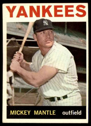 1964 Topps 50 Mickey Mantle Yankees Ex - Mt To Ex - Mt,