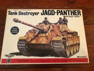 Vintage Bandai Ww2 German Tank Destroyer Jagd - Panther 1/48 Model Kit