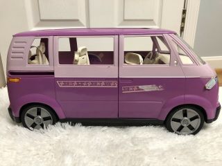 Vintage 2002 Mattel Barbie 2 Tone Pink Vw Volkswagon Bus Van Horn