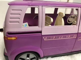 Vintage 2002 Mattel Barbie 2 Tone Pink VW Volkswagon Bus Van Horn 3