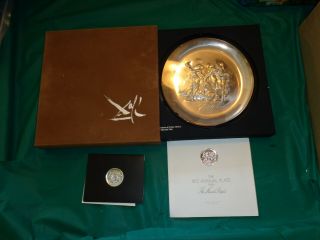 1972 Lincoln Dionysos Et Pallas Athena Sterling Silver Collector Plate