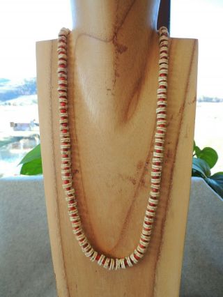 Vintage Heishi And Red Bead Coral? Necklace