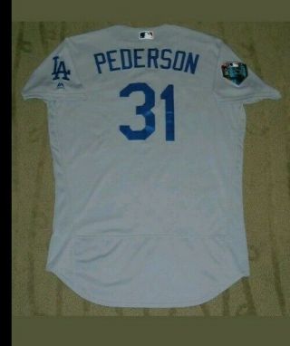 Joc Pederson Los Angeles Dodgers 2018 World Series Jersey Team Issued Game