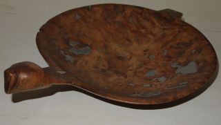NATIVE AMERICAN Great Lakes TURTLE EFFIGY Burl Bowl Woodlands 19th Century 3