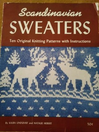 Vintage 1946 Scandinavian Sweater Knitting Pattern Book Nordic Norway Sweden