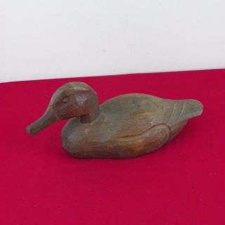 Vintage Hand Carved Wood Duck Decoy Solid Body 14 "