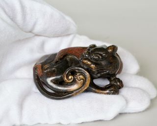Chinese Antique Bronze ‘lion’ Scroll Weight,  Late Ming To Qing Dynasty