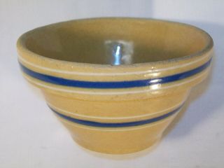 Vintage 4 3/4 " Yelloware Blue White Banded Nesting Mixing Bowl