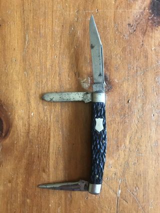 Vintage Ern Solingen Germany 2 - Blade Folding Pocket Knife With Punch