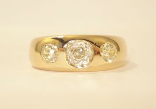 Antique 18ct Gold Old Cut Diamond Trilogy Ring With A Valuation For £3,  350.  00