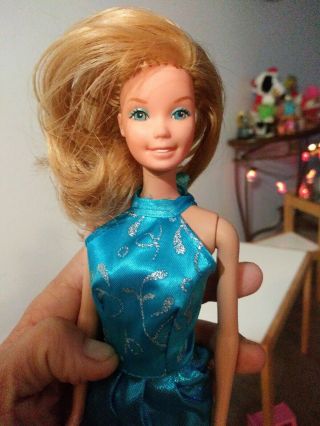 Vintage Superstar Barbie Doll Blue Silver Gown 1976