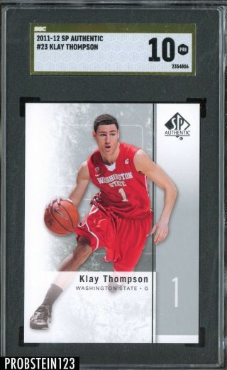 2011 - 12 Sp Authentic 23 Klay Thompson Warriors Rc Rookie Sgc Gold 10 Pristine