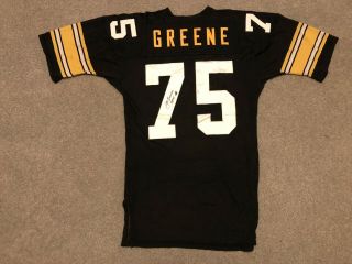 Mean Joe Greene Home Game Worn Pittsburgh Steelers Jersey Vtg Sand Knit Signed
