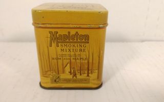 Vintage Rare 1926 Vintage Mapleton Smoking Mixture 1oz Tin W/ 1926 Tax Stamp